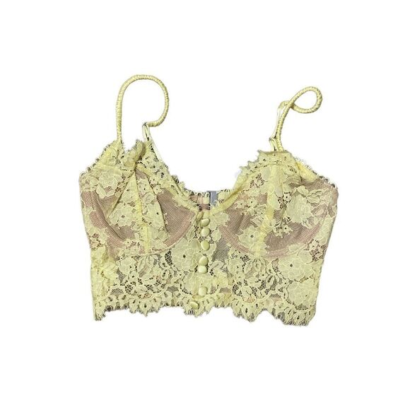 For Love & Lemons Yellow Faye Lace LL Bra XXS NWOT - Picture 4 of 8